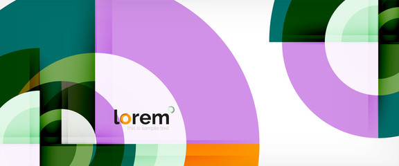 Obraz premium Modern geometric circles abstract background, colorful round shapes with shadow effects