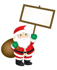 Santa Claus holding blank sign