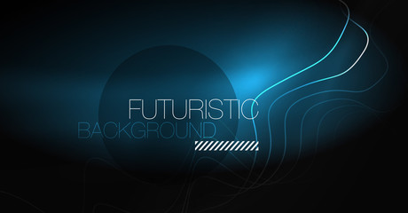 Neon lines wave background. Abstract composition