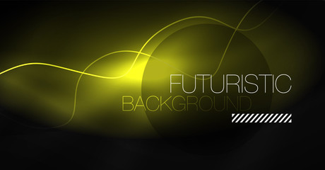 Neon lines wave background. Abstract composition
