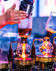 Showcase Syphon Coffee maker by syphonist./ Syphon Coffee or Vacuum Coffee is full immersion...