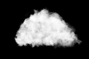 White powder explosion on black background. 