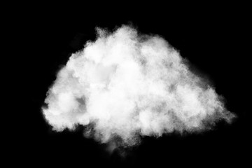 White powder explosion on black background. 