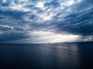 Epic sunset in the fishing town of Bolsena Italy