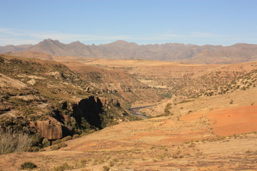Fototapeta na wymiar Paysage Malealea Lesotho Afrique - Malealea Landscape Africa