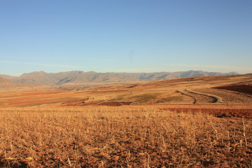 Fototapeta na wymiar Paysage Malealea Lesotho Afrique - Malealea Landscape Africa