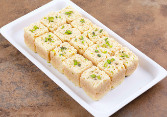 Indian Traditional Famous Sweet Food Mysore Pak or Mysoor Pak