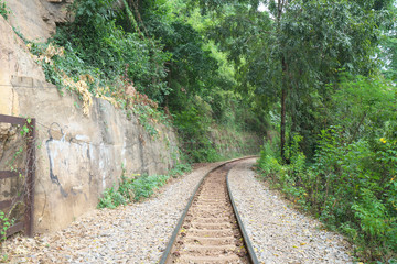 Bangkok,Thailand-December 9, 2018: Tham Kra Sae bridge of Thai-Burma Railway