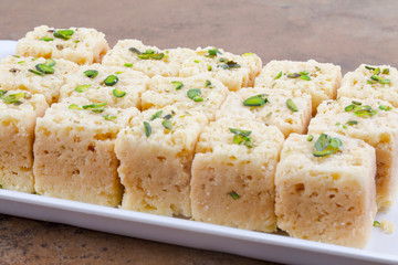 Indian Traditional Famous Sweet Food Mysore Pak or Mysoor Pak