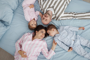 Family in pajamas