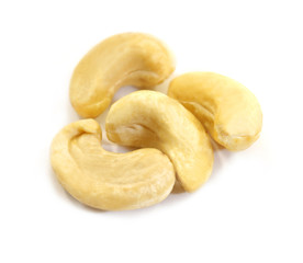 Photo macro of large isolated cashew nuts