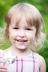 little girl eating ice cream