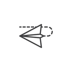 Send message outline icon. linear style sign for mobile concept and web design. Paper plane message simple line vector icon. Symbol, logo illustration. Pixel perfect vector graphics