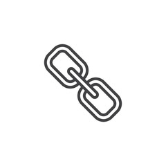 Link chain outline icon. linear style sign for mobile concept and web design. hyperlink simple line vector icon. Symbol, logo illustration. Pixel perfect vector graphics