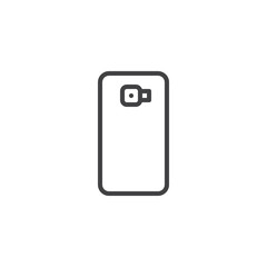 Smartphone camera outline icon. linear style sign for mobile concept and web design. Mobile phone camera simple line vector icon. Symbol, logo illustration. Pixel perfect vector graphics