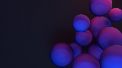 3d rendering picture of abstract purple balls background.
