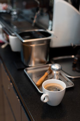 black coffee lover on coffee maker