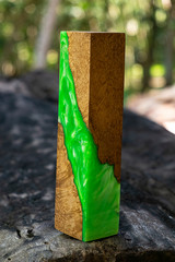 epoxy resin Stabilizing Afzelia burl exotic wood background, Abstract art picture photo, print design and your advertisement