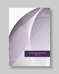 Line art cover layout A4. Abstract bordo, maroon curves on a white background. Technology geometric concept. Vector template with text box for book, booklet, brochure, portfolio. EPS10 illustration