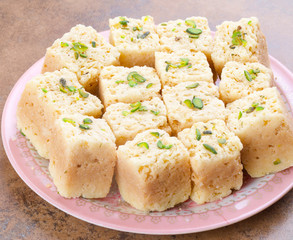 Indian Traditional Famous Sweet Food Mysore Pak or Mysoor Pak