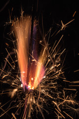 fire and sparks close up