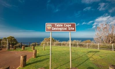 Beautiful ocean view from the Table Cape in Tasmania on a nice summers day.