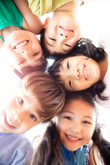 happy Multi-ethnic group of schoolchildren face
