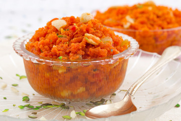 Indian Popular Sweet Food Carrot Halwa Also Know as Gajar ka Halwa, Carrot Dessert, Carrot Halva or Gajrela is a Carrot-Based Sweet Dessert Pudding From India