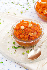 Indian Popular Sweet Food Carrot Halwa Also Know as Gajar ka Halwa, Carrot Dessert, Carrot Halva or Gajrela is a Carrot-Based Sweet Dessert Pudding From India
