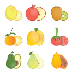 Fruit Icon collection with modern style and outline