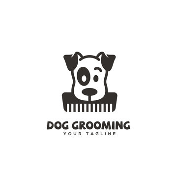 Dog grooming logo