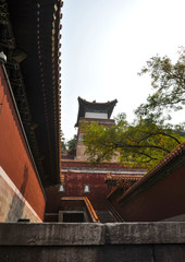 Fototapeta na wymiar Roofs in a Buddhist monastery