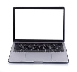 Isolated laptop with empty space on white background