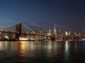 Naklejka na ściany i meble Skyline New York City mit Brooklyn Bridge