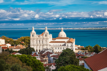 Obraz premium Church of Sao Vicente of Fora , Igreja de São Vicente de Fora in Lisbon, Portugal.