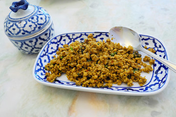 Stir-fried pork chops in southern Thailand