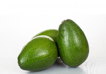 Avocado on a White Backdrop Lower Angle