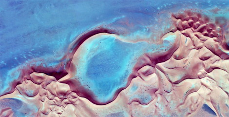 mirage in dune, abstract photography of the deserts of Africa from the air. aerial view of desert landscapes, Genre: Abstract Naturalism, from the abstract to the figurative, contemporary photo art