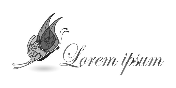 butterfly logo with an inscription