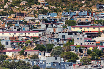 Fototapeta premium Township view in Hout bay area, Cape Town, South Africa
