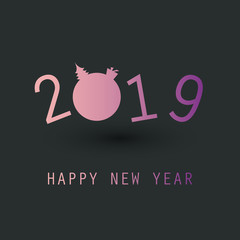 Fototapeta na wymiar New Year Flyer or Cover Design - 2019 