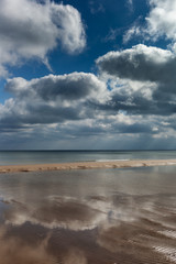 Fototapeta na wymiar Cloudy summer day by Baltic sea.