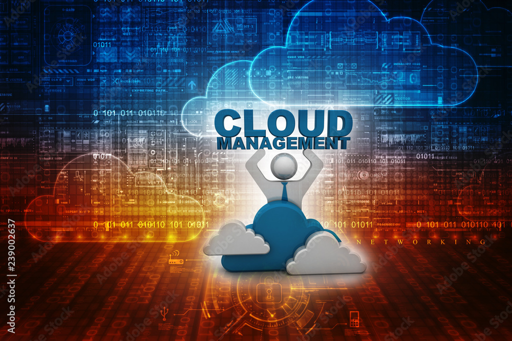 Poster 3d rendering file storage in cloud management
