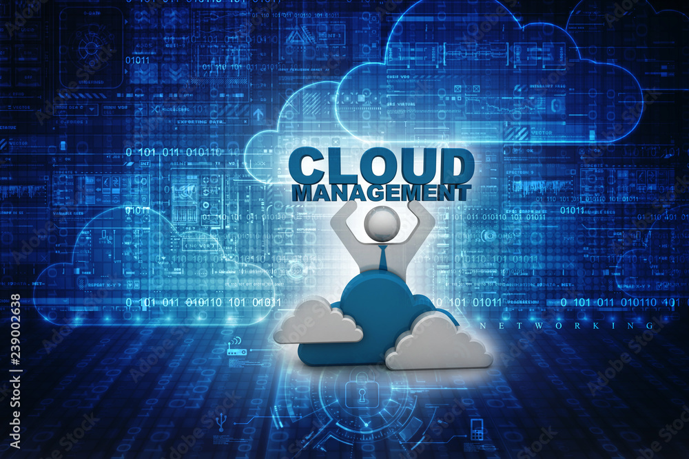 Poster 3d rendering file storage in cloud management