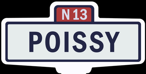 POISSY - Ancien panneau entrée d'agglomération 
