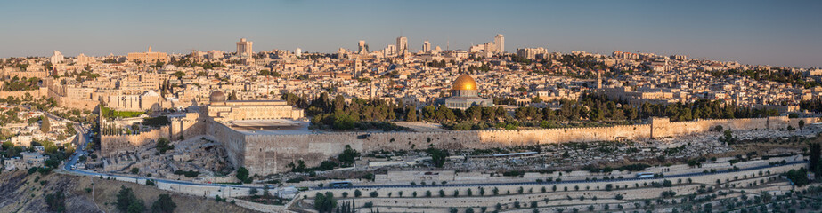 Nice panorama of the city of Jerusalem - obrazy, fototapety, plakaty