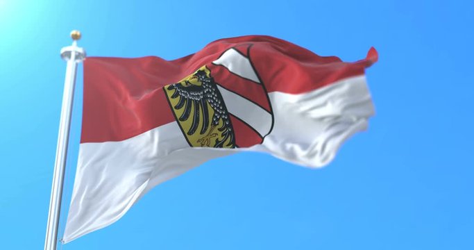 Flag of the city of Nuremberg in the state of Bavaria, Germany. Loop