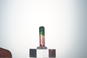 Turmalin, Tri-Color, Natürliche Endung, Brasilien, Rot-Gel-Grün,  Edelstein, Mineral, 