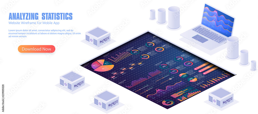 Poster infographic vector elements. illustration of data financial graphs or diagrams, information data sta