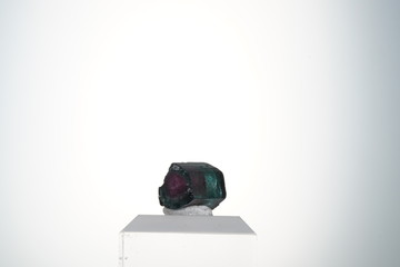 Turmalim, Bi-Color, Blau mit rotem Kern, Natüliche Endung, Brasilien, Edelstein, Mineral,...